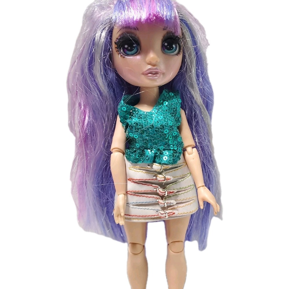 Rainbow High Violet Willow Doll 11" Purple Hair Redressed Green Teal Top Skirt